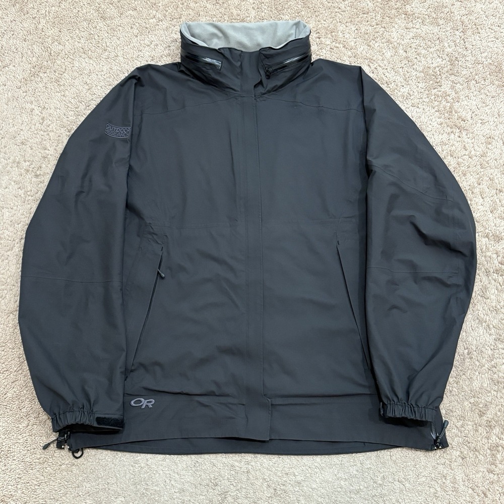 Outdoor Research Rain Jacket Women's XL Black Pertex Shield Waterproof Hooded